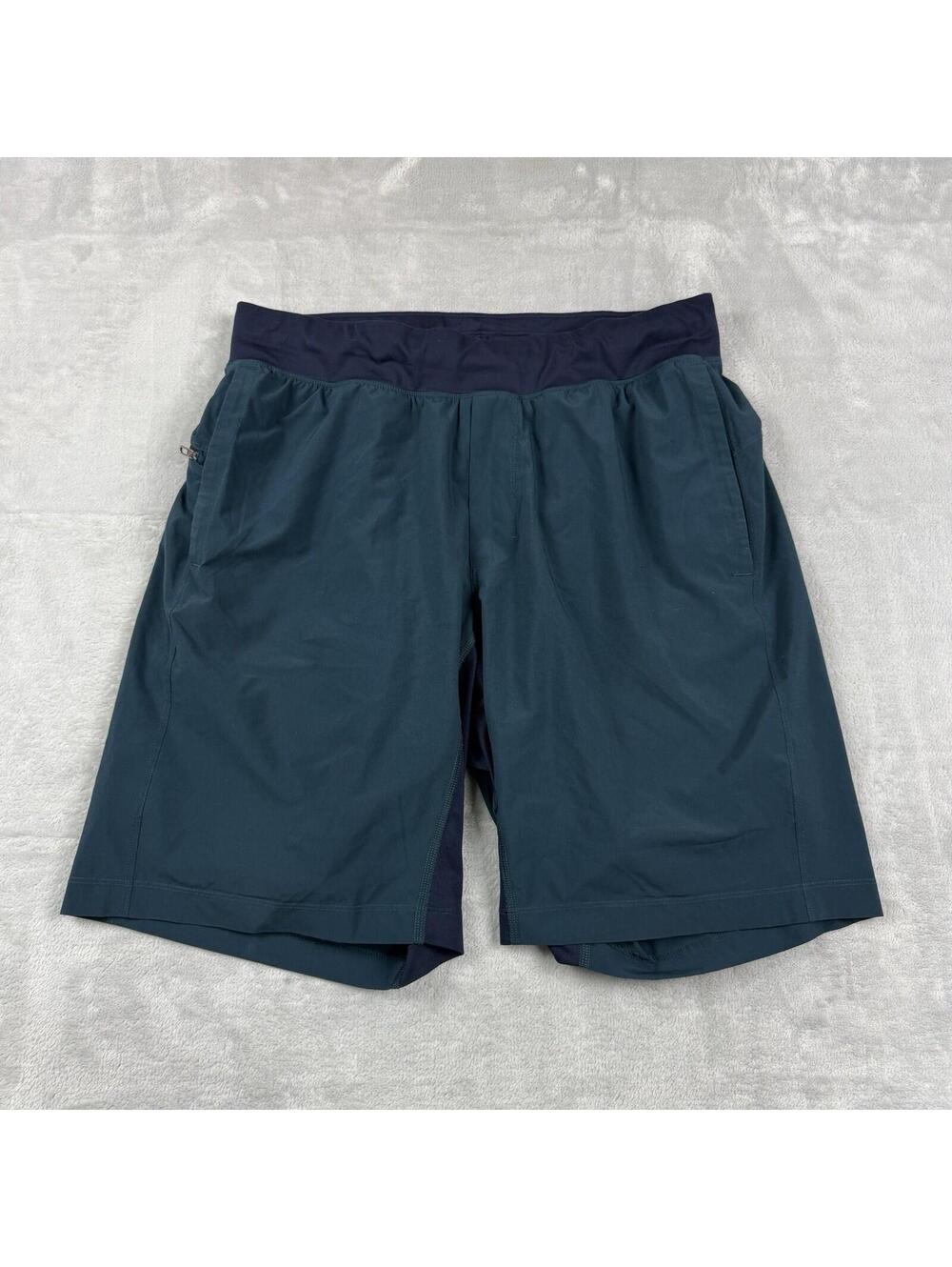 Lululemon T.H.E Shorts 9” Men Size L Lined Teal Training Running Active Pockets